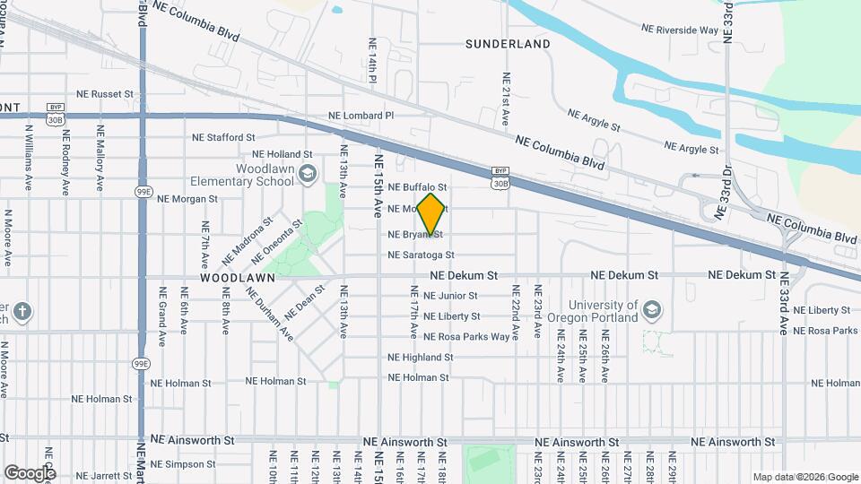 1734 NE Bryant St Map and Location Details