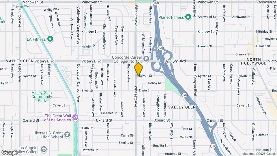 6254 Whitsett Ave Map and Location Details