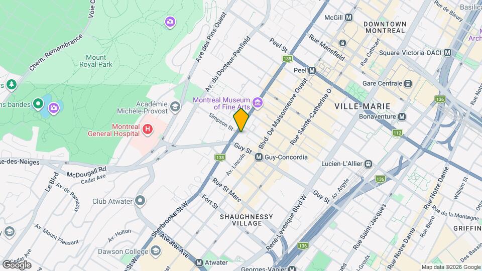 1528 Rue Sherbrooke O Map and Location Details