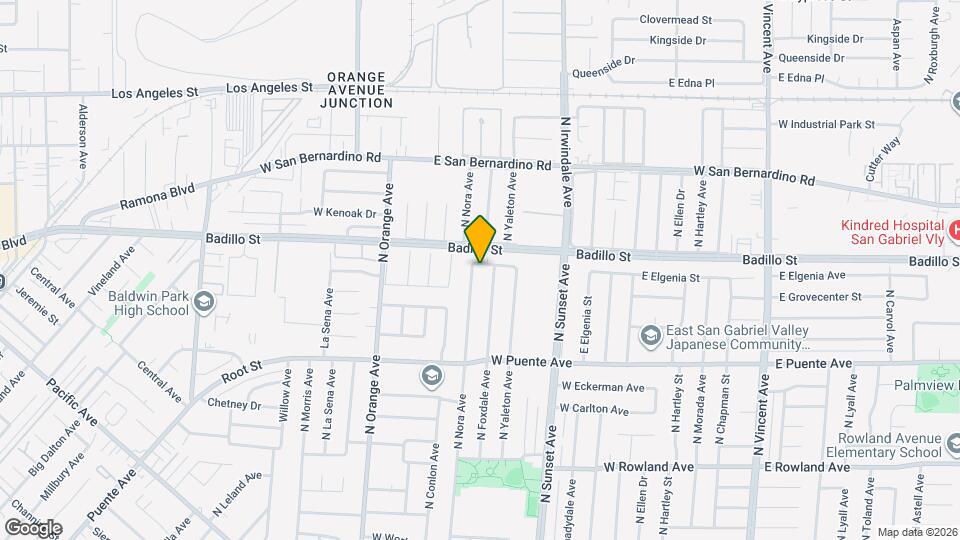 828 N Nora Ave, Unit Detached ADU Map and Location Details