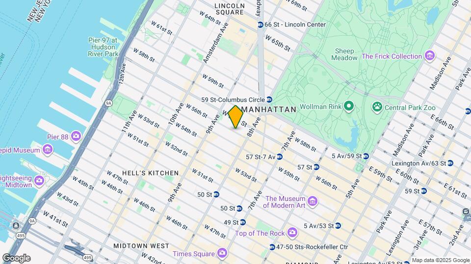 319 W 56th St Map and Location Details