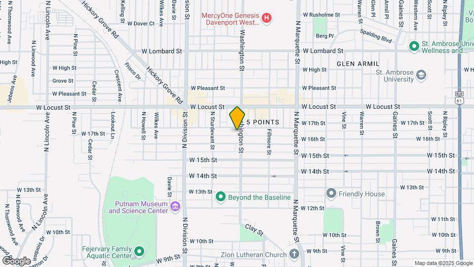 1622 Washington St Map and Location Details
