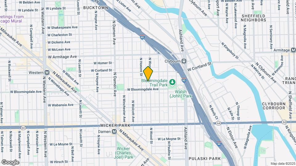 1822 N Wood St Map and Location Details