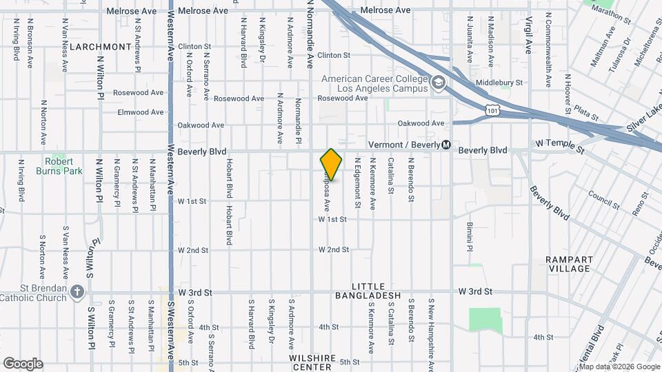 156 N Mariposa Ave, Unit 158 Map and Location Details