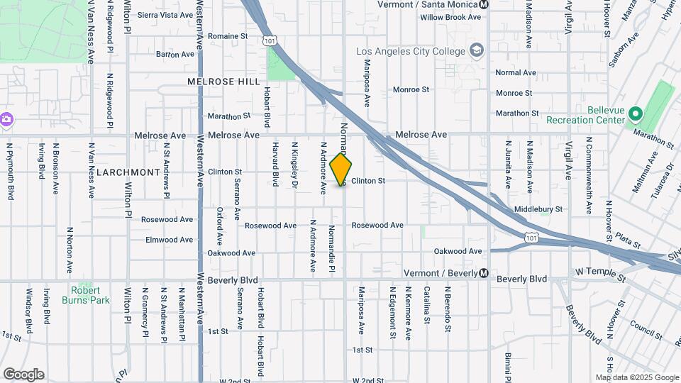 525 N Normandie Ave Map and Location Details