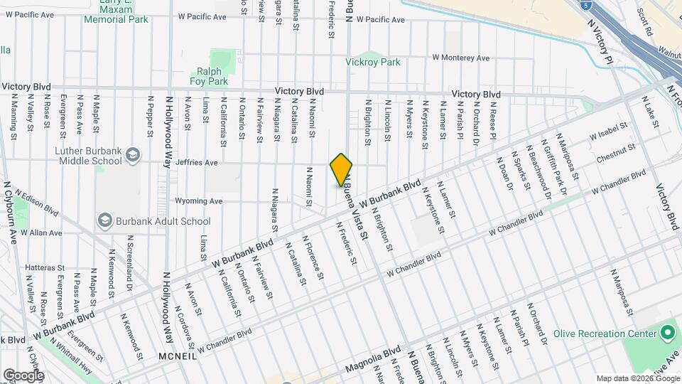 1305 N Buena Vista St, Unit #A Map and Location Details