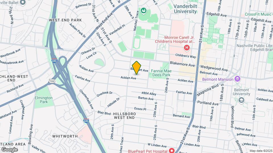 2718 Acklen Ave Map and Location Details