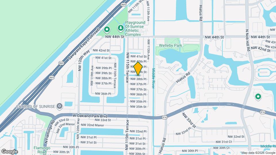 11411 NW 38th Pl Map and Location Details