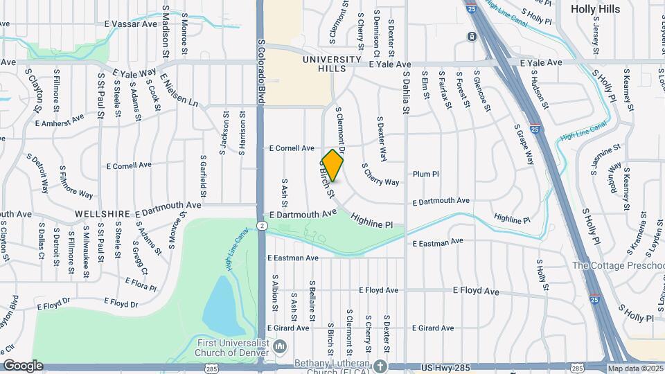 3050 S Birch St Map and Location Details