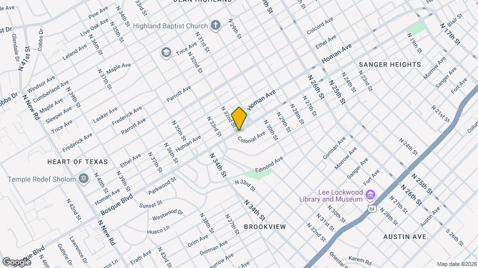 3116 Bosque Blvd Map and Location Details