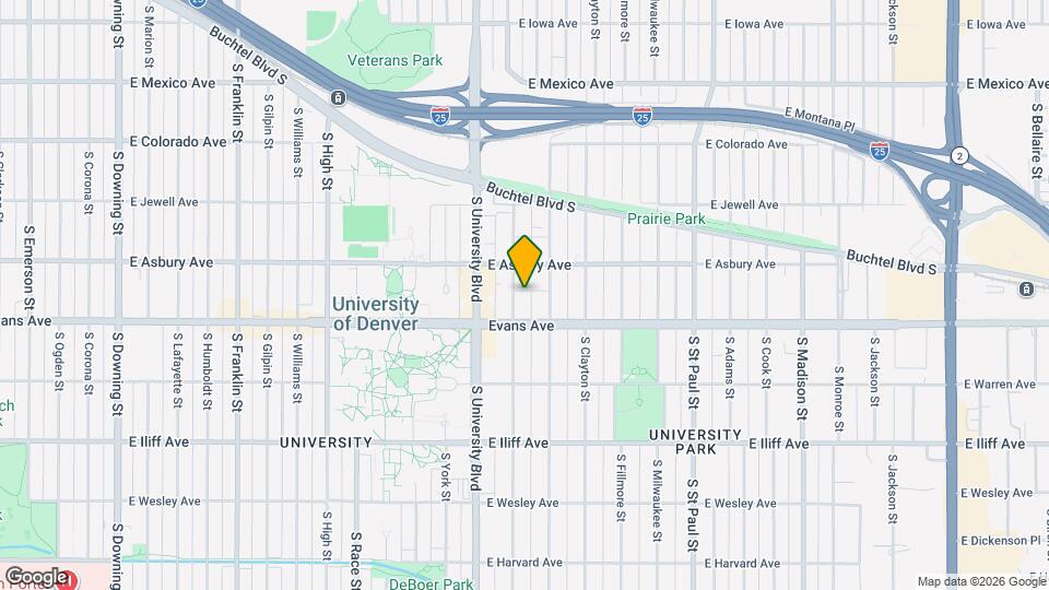 2042 S Josephine St, Unit 3 Map and Location Details