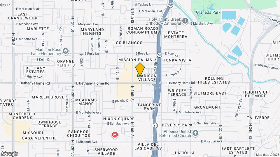 6012 N 16th Pl Mapa y Detalles de la Ubicación