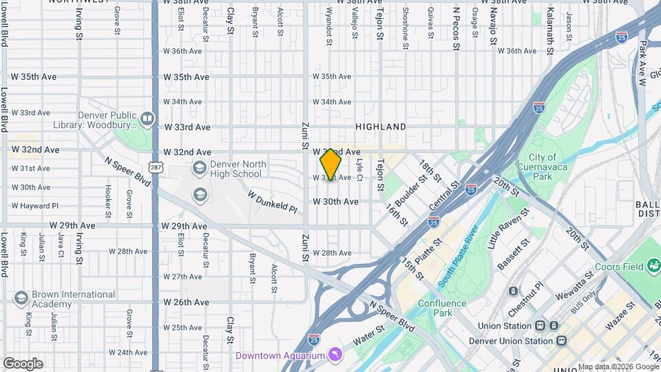 3030 Wyandot St Map and Location Details