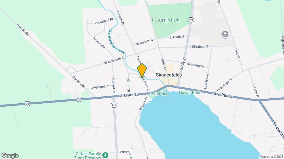 21 Hannum St, Unit 1 BDR Apartment in the Heart of Skaneateles Map and Location Details