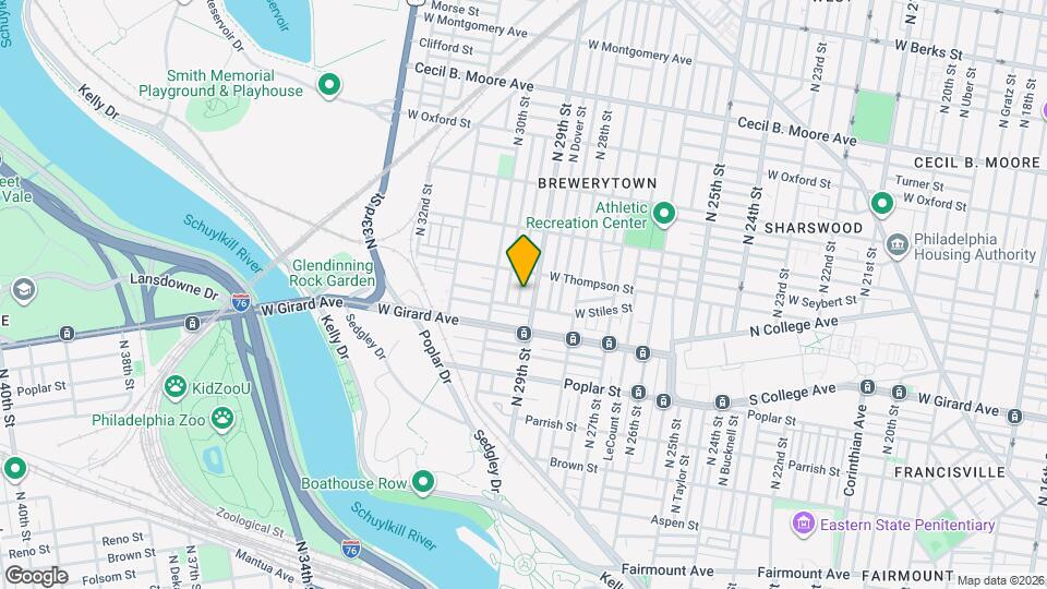 1237 N Hollywood St Map and Location Details