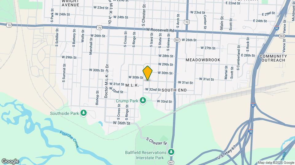 3102 S Izard St Map and Location Details