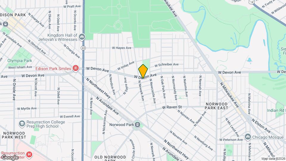 6827 W Devon Ave, Unit garden apt. Mapa y Detalles de la Ubicación