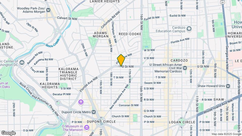 1738 U St NW, Unit #1 Map and Location Details