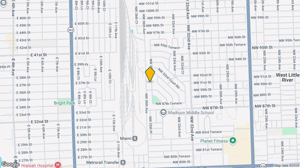 9016 NW 35th Ct Map and Location Details