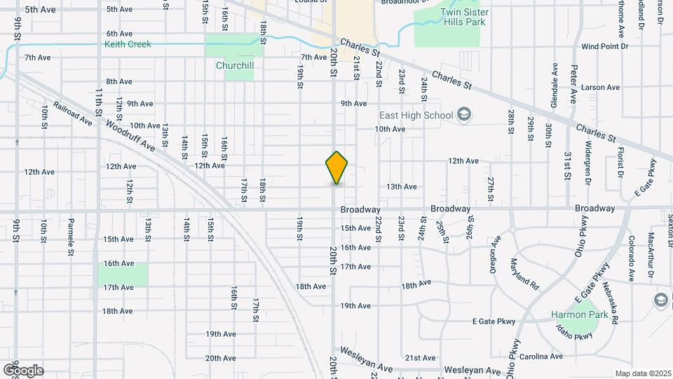 1402 20th St, Unit Upper Unit Map and Location Details