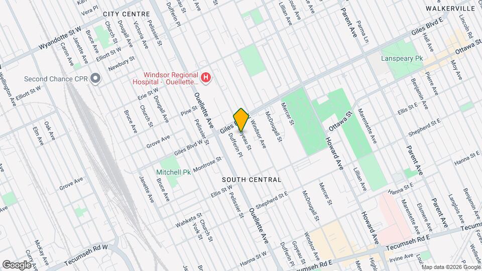 1253 Goyeau St Mapa y Detalles de la Ubicación