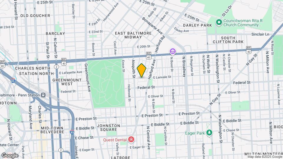 1225 E Lanvale St Map and Location Details