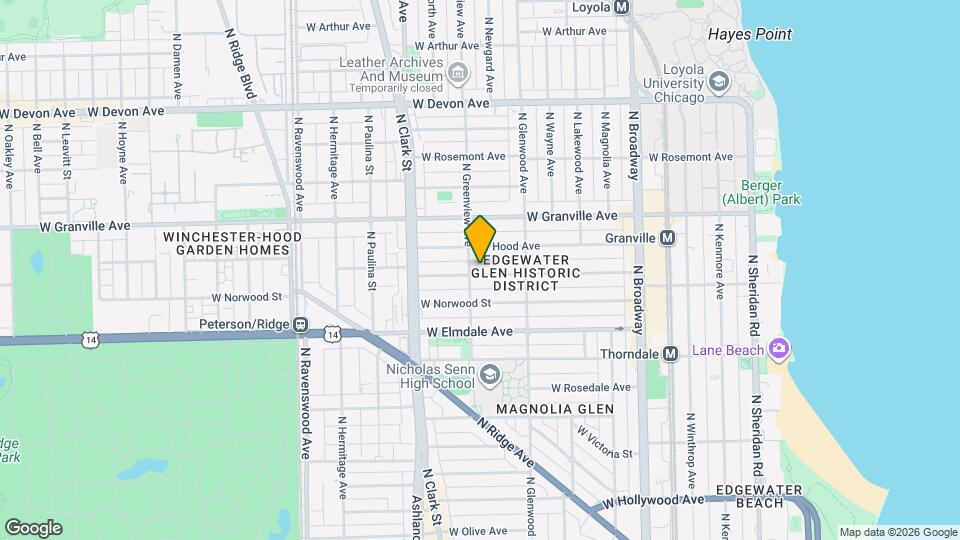 1448 W Glenlake Ave Map and Location Details