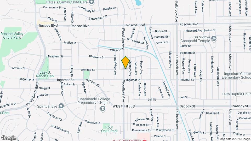 7840 Woodlake Ave Map and Location Details