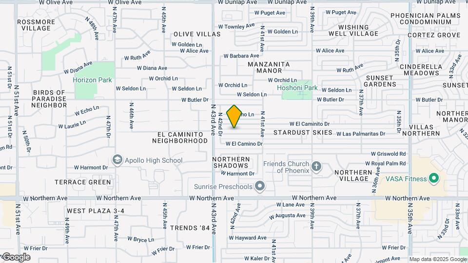4214 W Las Palmaritas Dr Map and Location Details