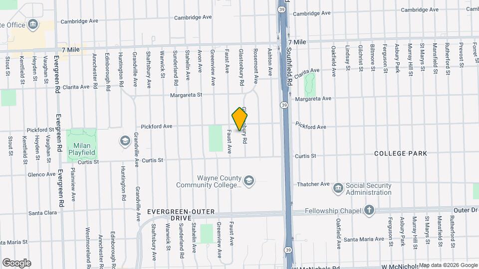 18299 Glastonbury Rd Map and Location Details