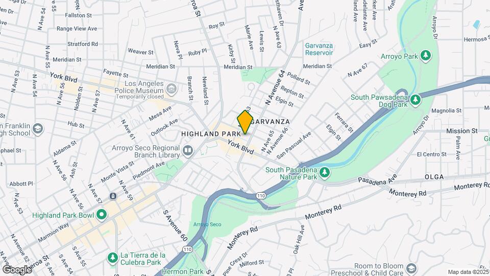 Given Highland Park Map and Location Details