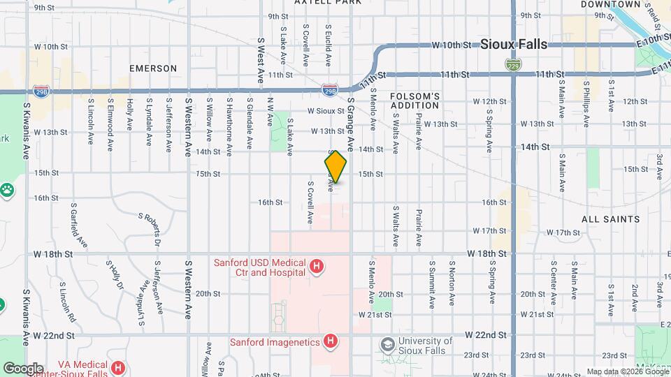 2 Bedroom + Bonus Office in Central Sioux Falls! Map and Location Details