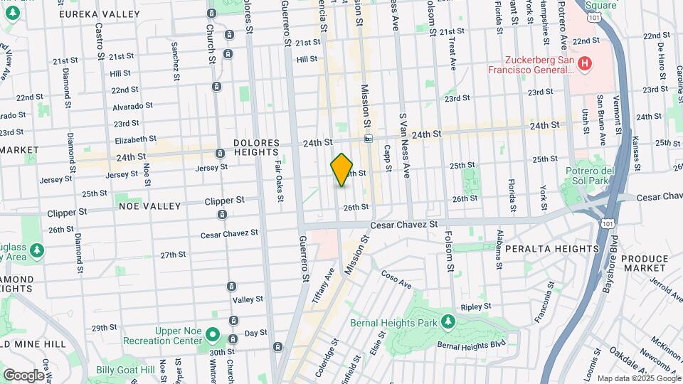 1451 Valencia St Map and Location Details
