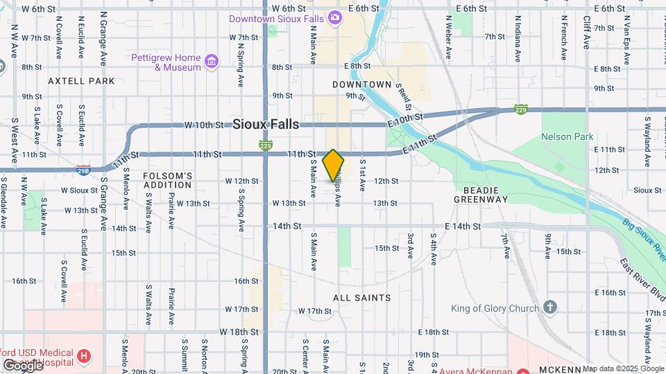 401 S Phillips Ave Map and Location Details
