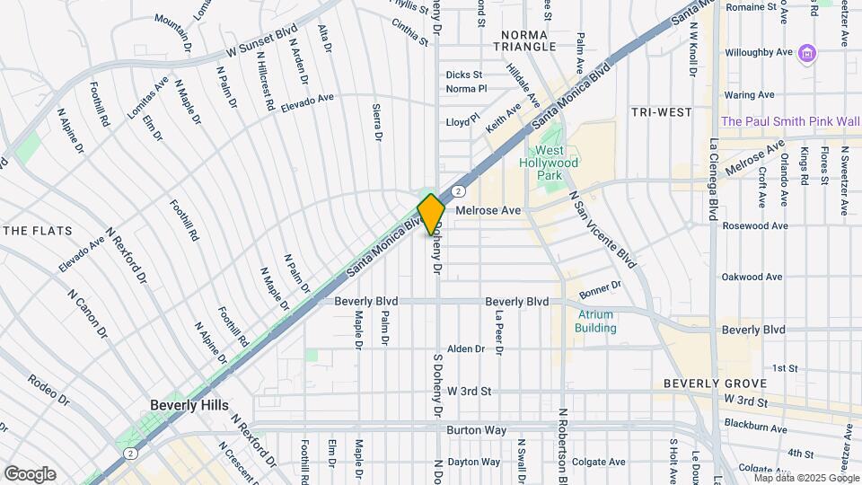 455 North Doheny Drive Map and Location Details