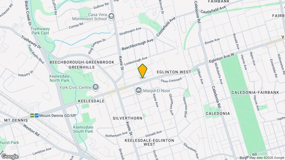 2544 Eglinton Ave W Map and Location Details