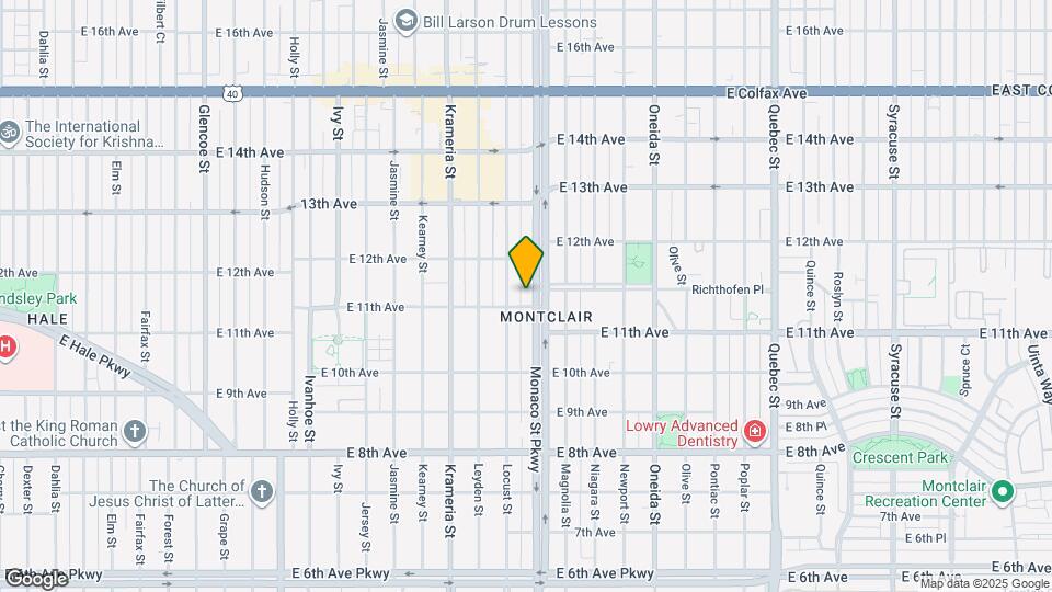 1105 N Monaco St Pkwy Map and Location Details