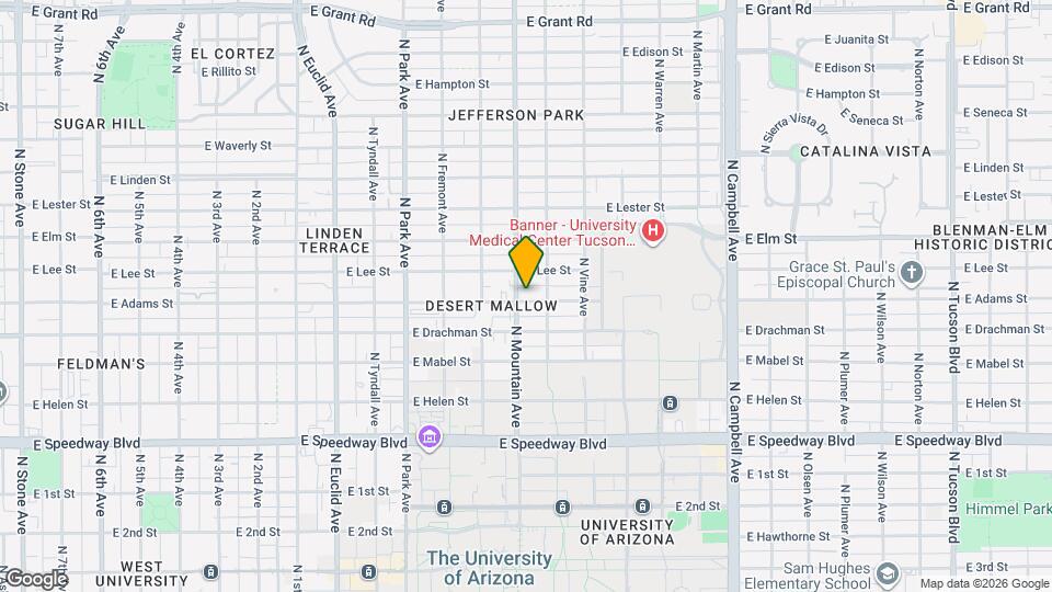 1307 E Adams St Mapa y Detalles de la Ubicación