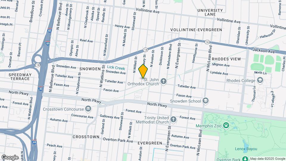 1572 Tutwiler Ave Map and Location Details