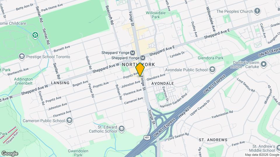 4714 Yonge St Map and Location Details