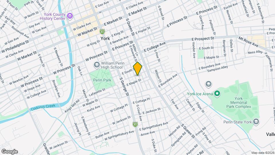 443 S Duke St Map and Location Details