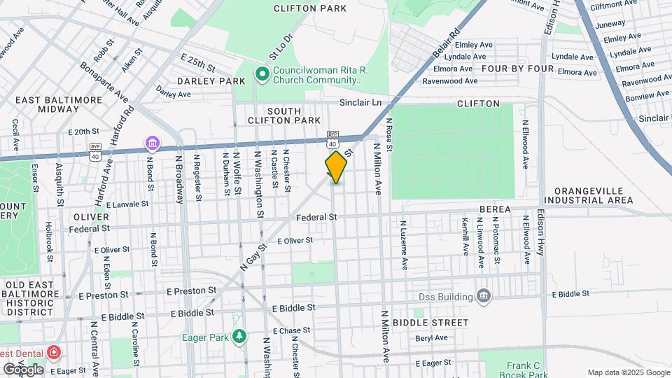 1707 N Patterson Park Ave Map and Location Details