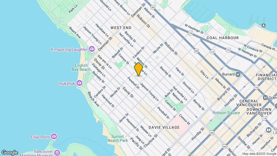 1424 Comox St Map and Location Details