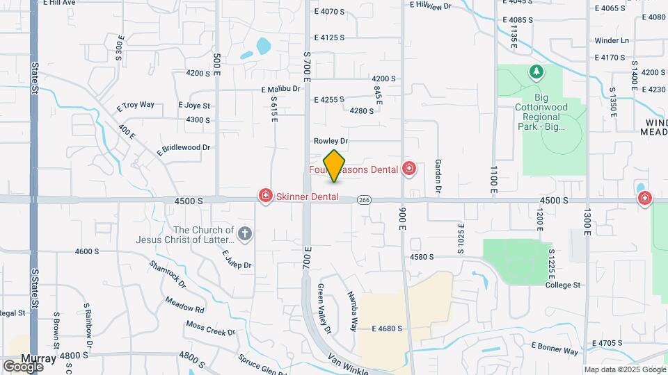 751 E 4500 S, Unit 2 Bedroom Duplex Map and Location Details