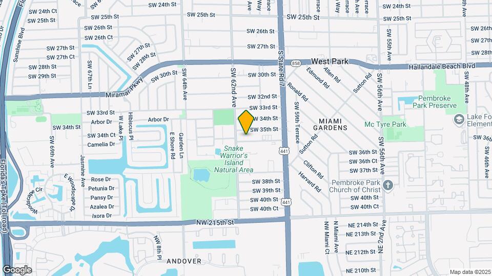 6153 SW 35th Ct Map and Location Details