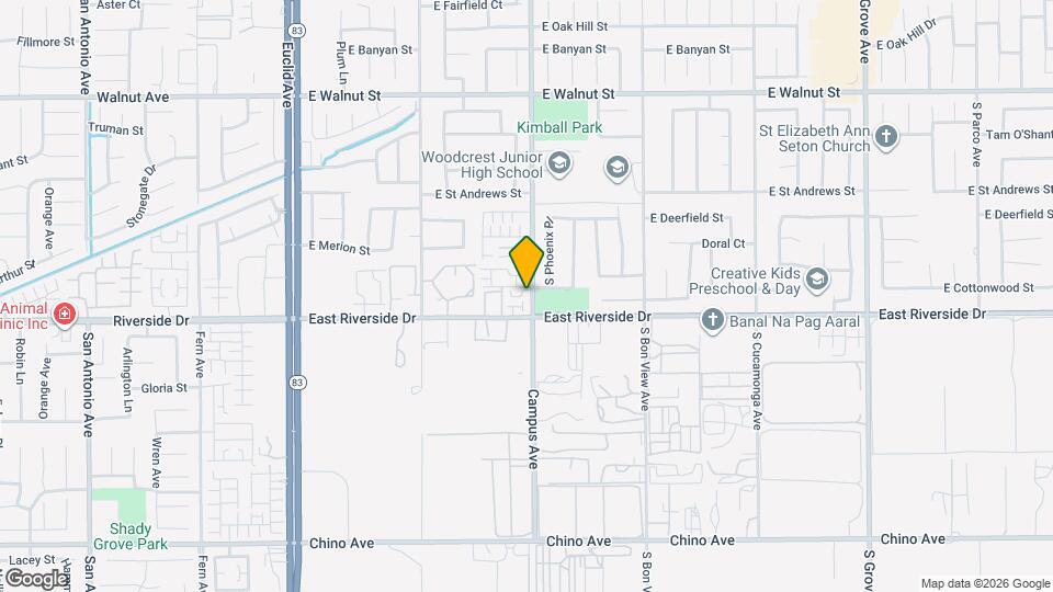 2946 S Campus Ave Mapa y Detalles de la Ubicación