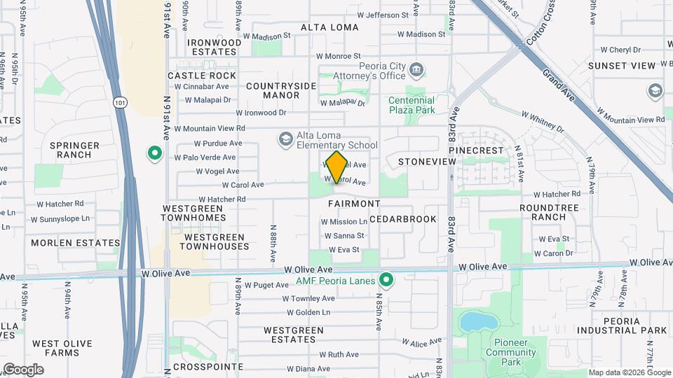 8568 W Hatcher Rd Map and Location Details