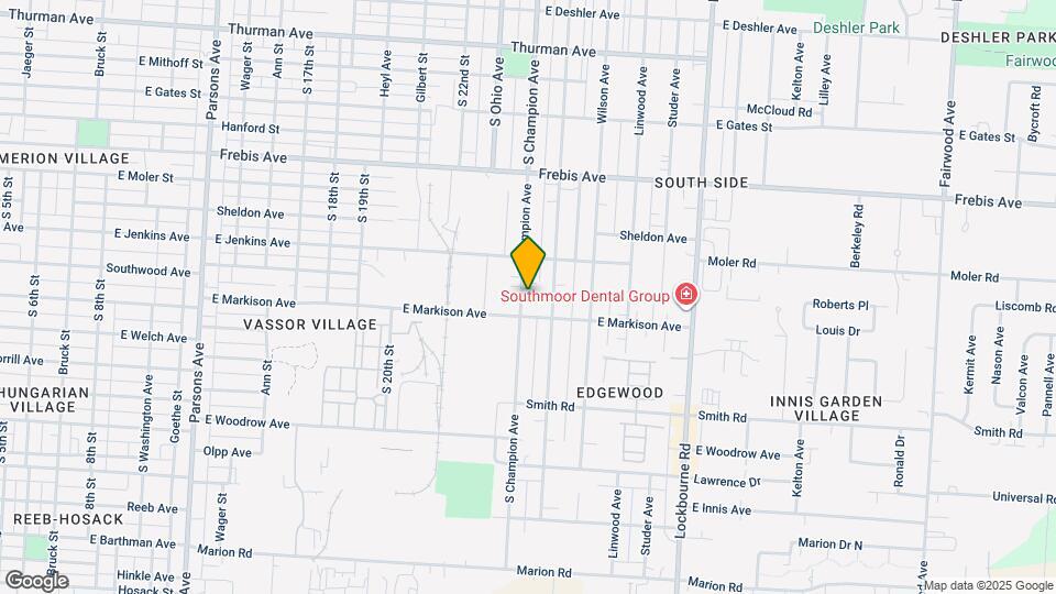 1646 S Champion Ave Mapa y Detalles de la Ubicación