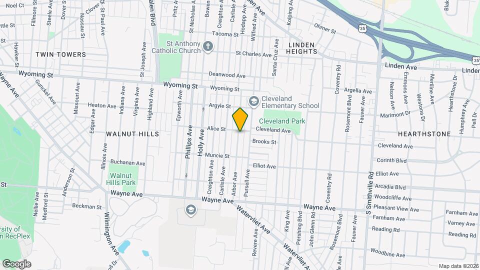 1210 Arbor Ave Map and Location Details