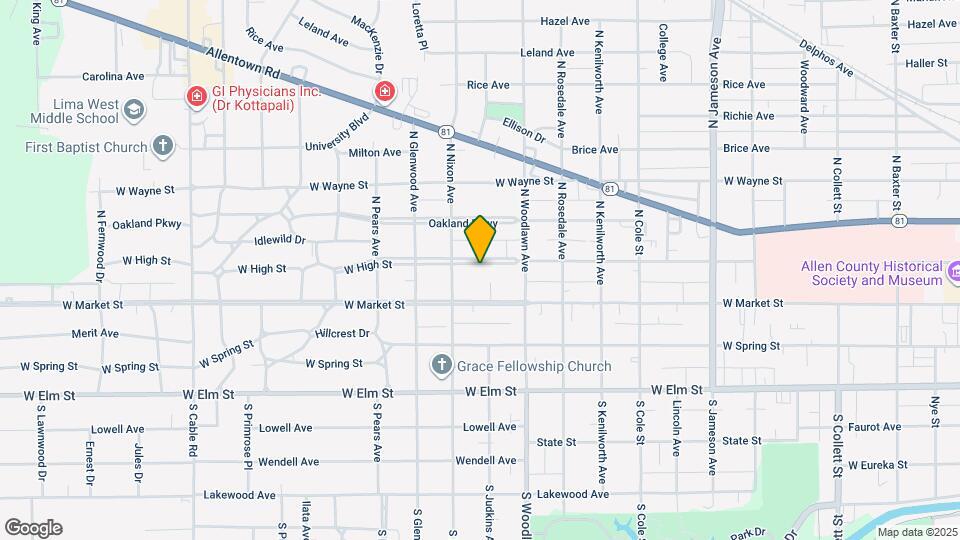 1535 W High St Map and Location Details